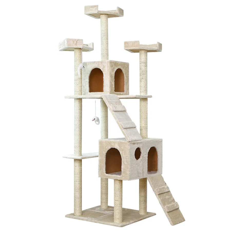 

2025 New Design Cat Climbing Tower Wooden Modern Cat Tree House