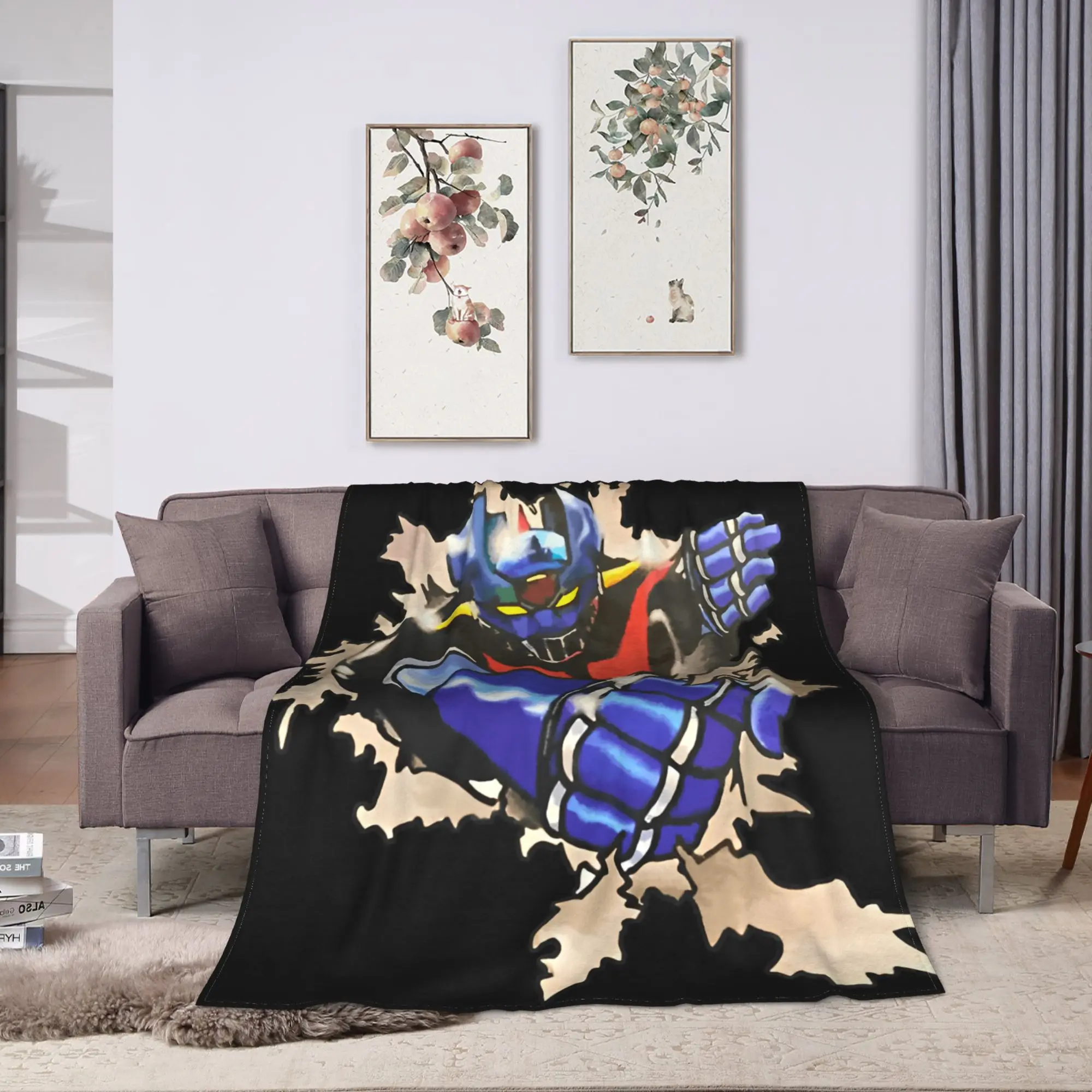 Coperta super morbida per ragazzi, biancheria da letto MazingerZ da campeggio, copriletto in flanella fuori carta per camera da letto, comoda copertura per divano letto