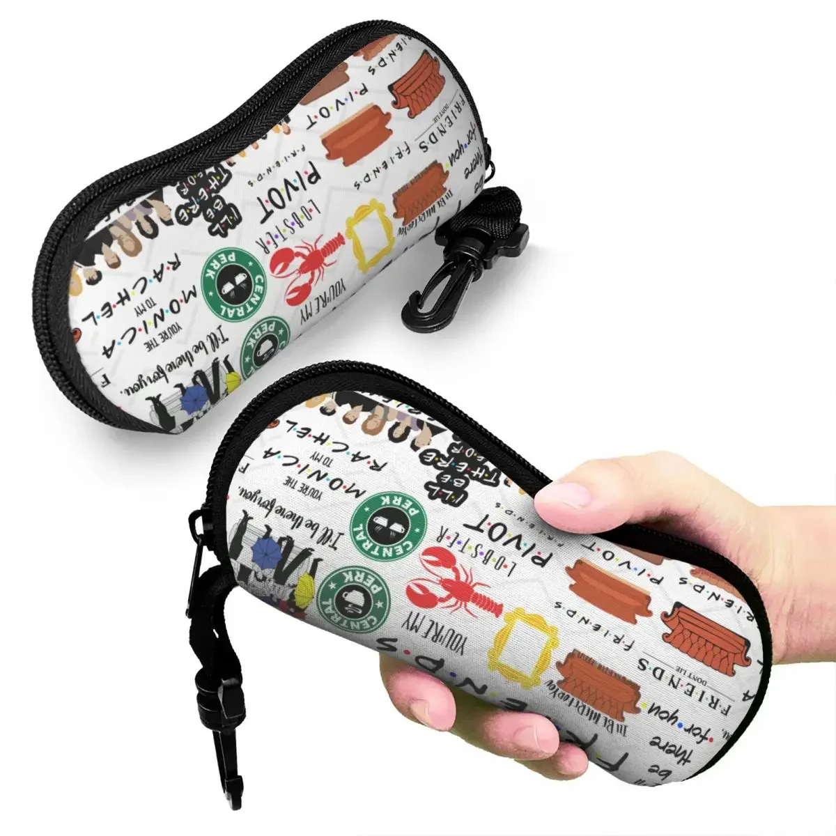 Vintage Freunde Symbol Collage Shell Brillen etui Frauen Männer Mode TV Show Brillen etui Sonnenbrille Box Beutel