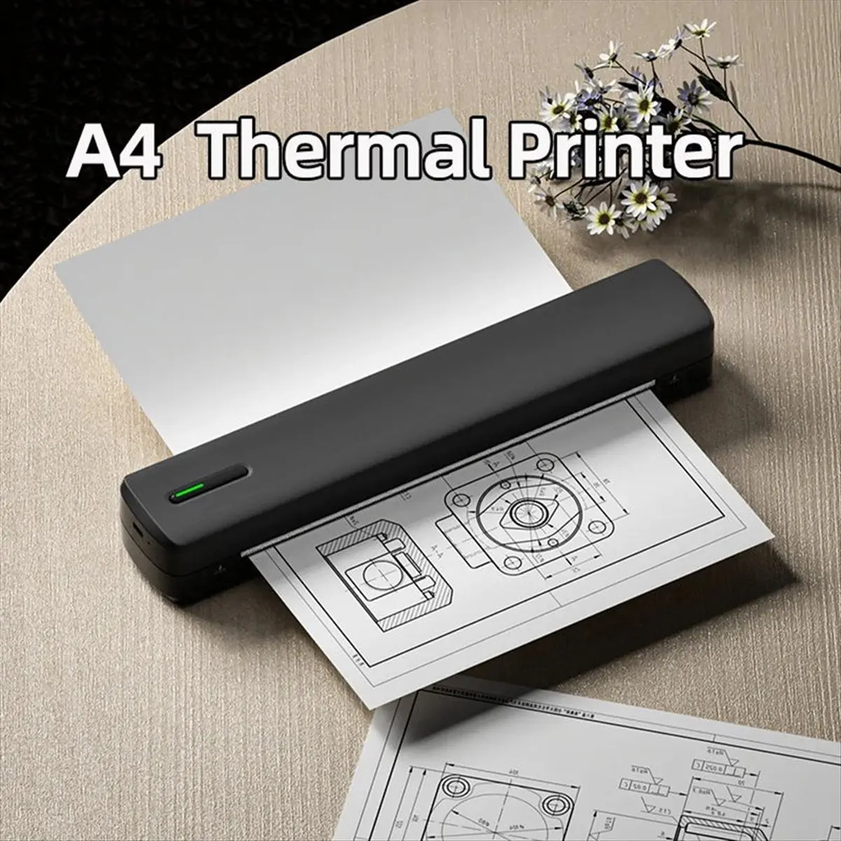 Mini A4 Tattoo Printer Portable Wireless Stencil Printer Tattoo Transfer Thermal Copier Comes White