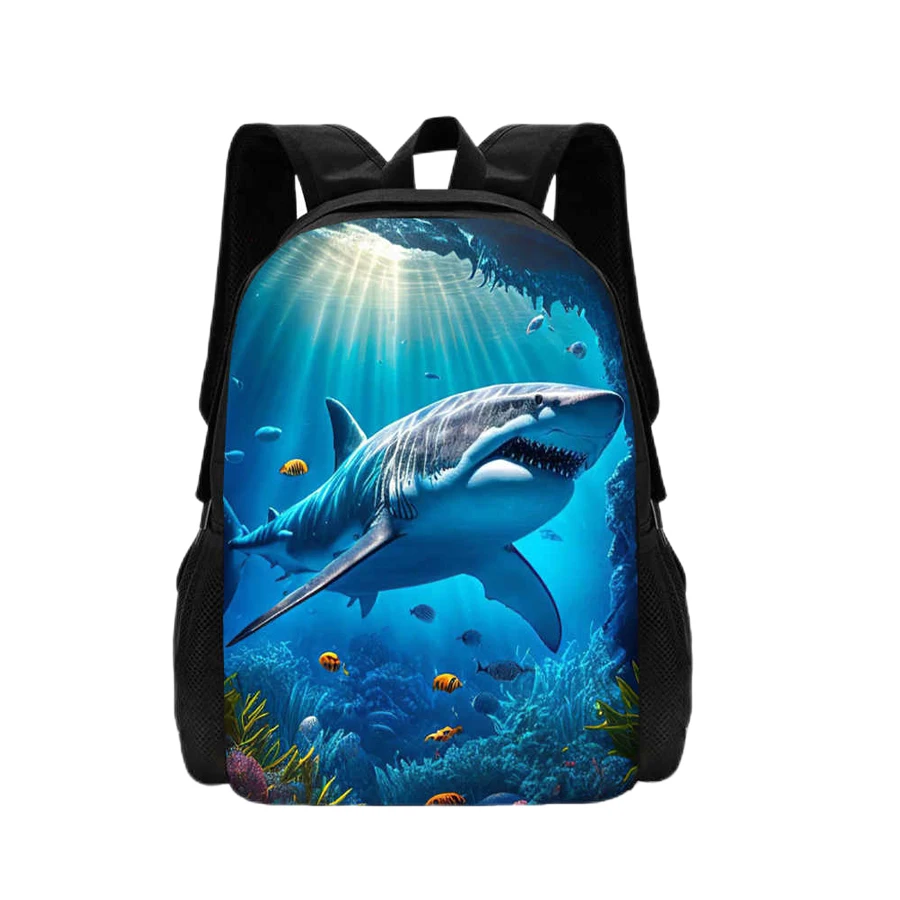 The New 3D Shark Backpack Is Suitable For Teenagers Girls And Boys To Use Shark Print Children\'s Backpacks For Elementary School