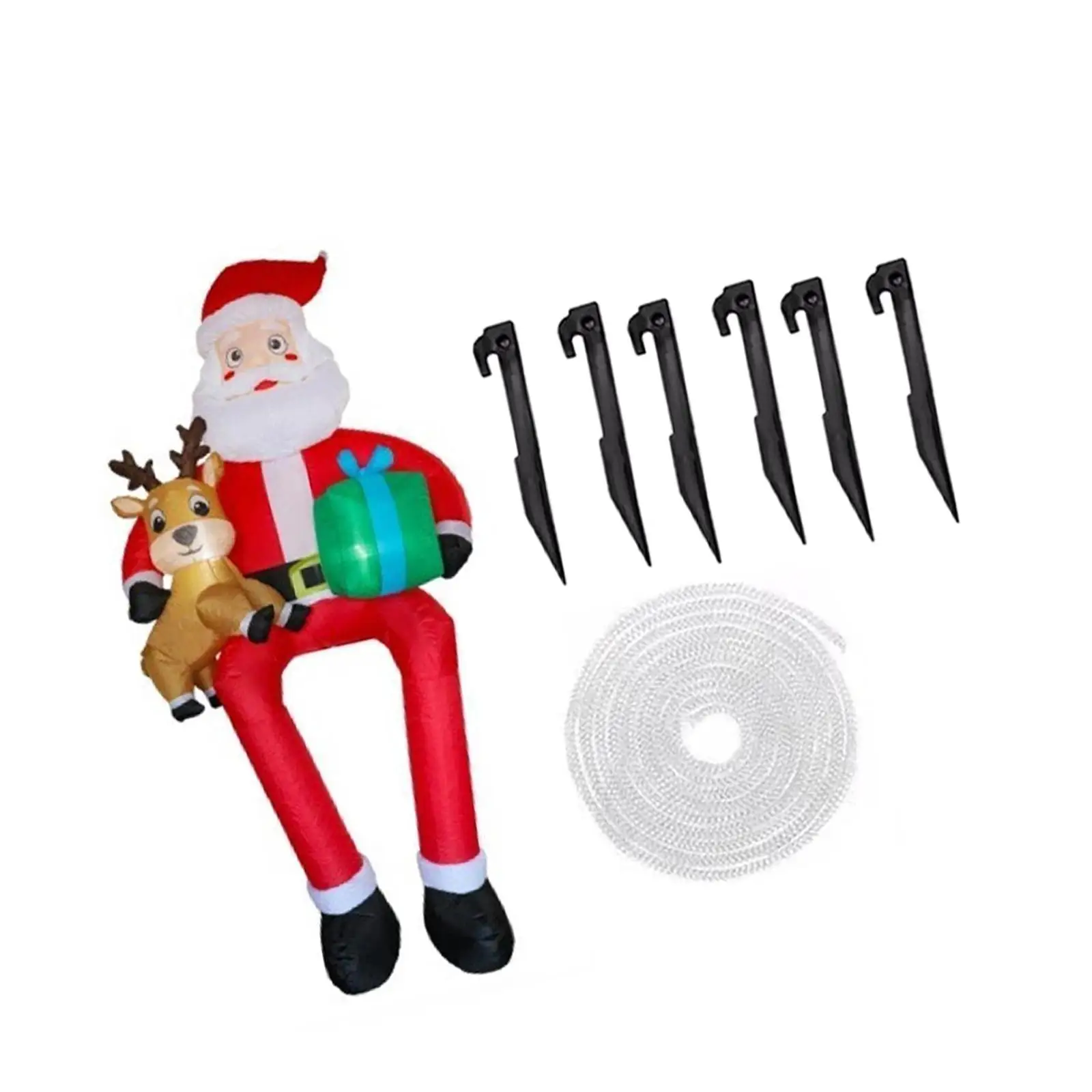 

LED Lighted Inflatable Christmas Santa Garden Ornament Outdoor Roof Hanging Decor for Yard Window Wall New Year