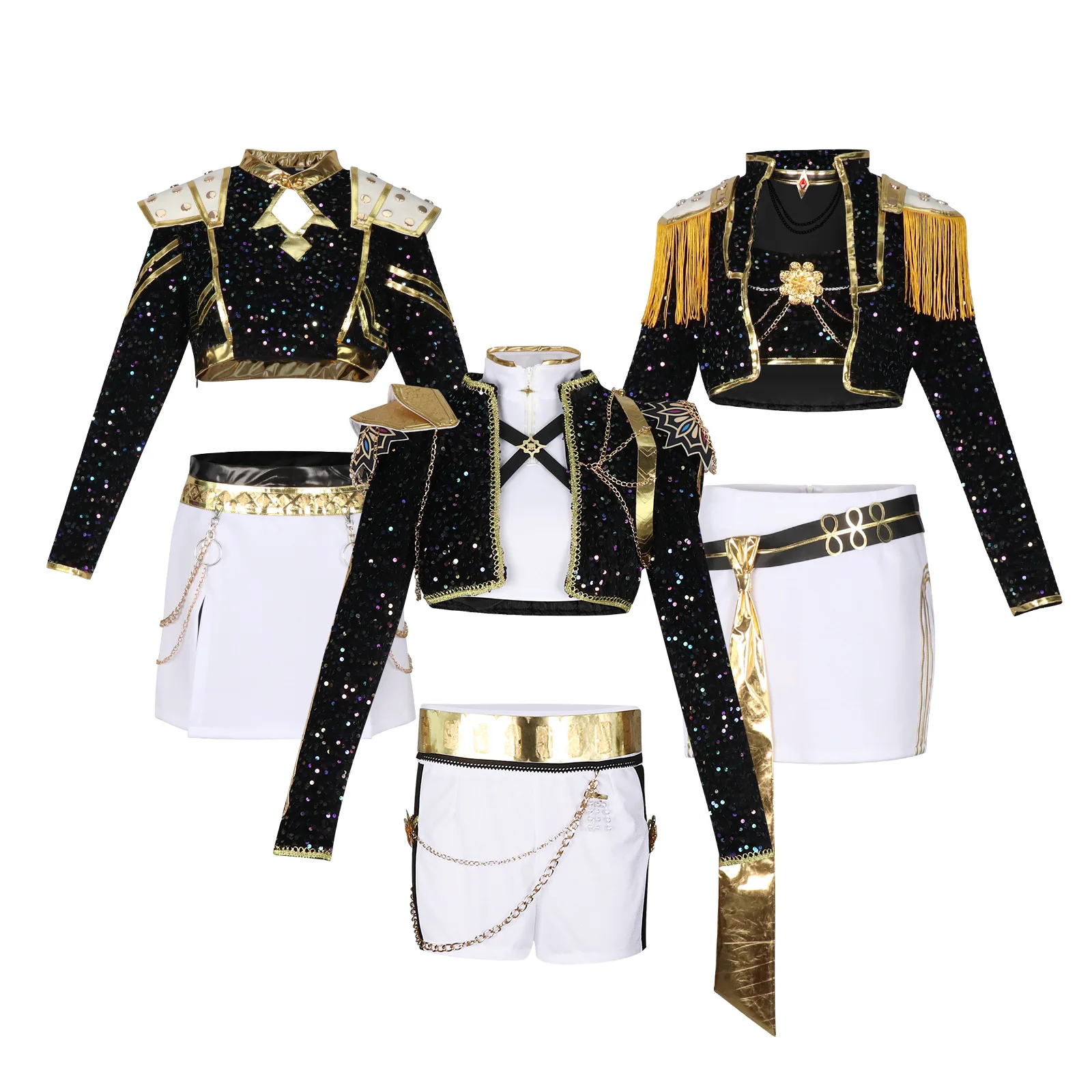 KPop chasseurs de démons Cosplay Rumi Zoey Mira Costume femmes noir doré Cool Costume Halloween fête jeu de rôle tenue