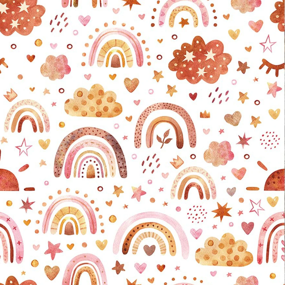Rainbow Wallpaper Peel and Stick Kids Cloud Heart Wallpapers Self Adhesive Nursery Contact Paper for Girls Baby Bedroom Decor