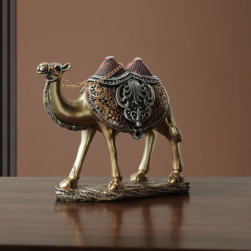 

Desert Camel Resin Statue - Luxury Sculpture, Bedouin Style Office Decoration, Symbolic Gift of Commercial Success