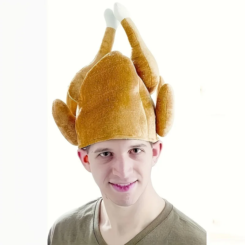 Thanksgiving Chicken Leg Hat Christmas Chef Turkey Hat Scene Photo Atmosphere Decoration Props Glow