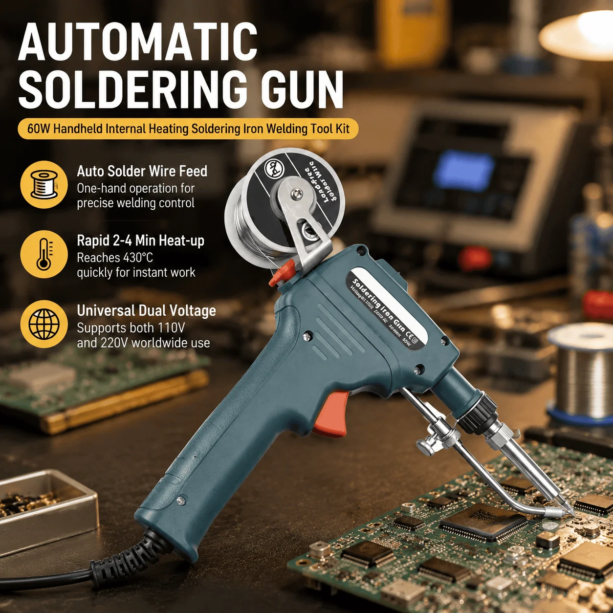 Electronics Repair Engineer - Kit Saldatore Automatico da 60W con