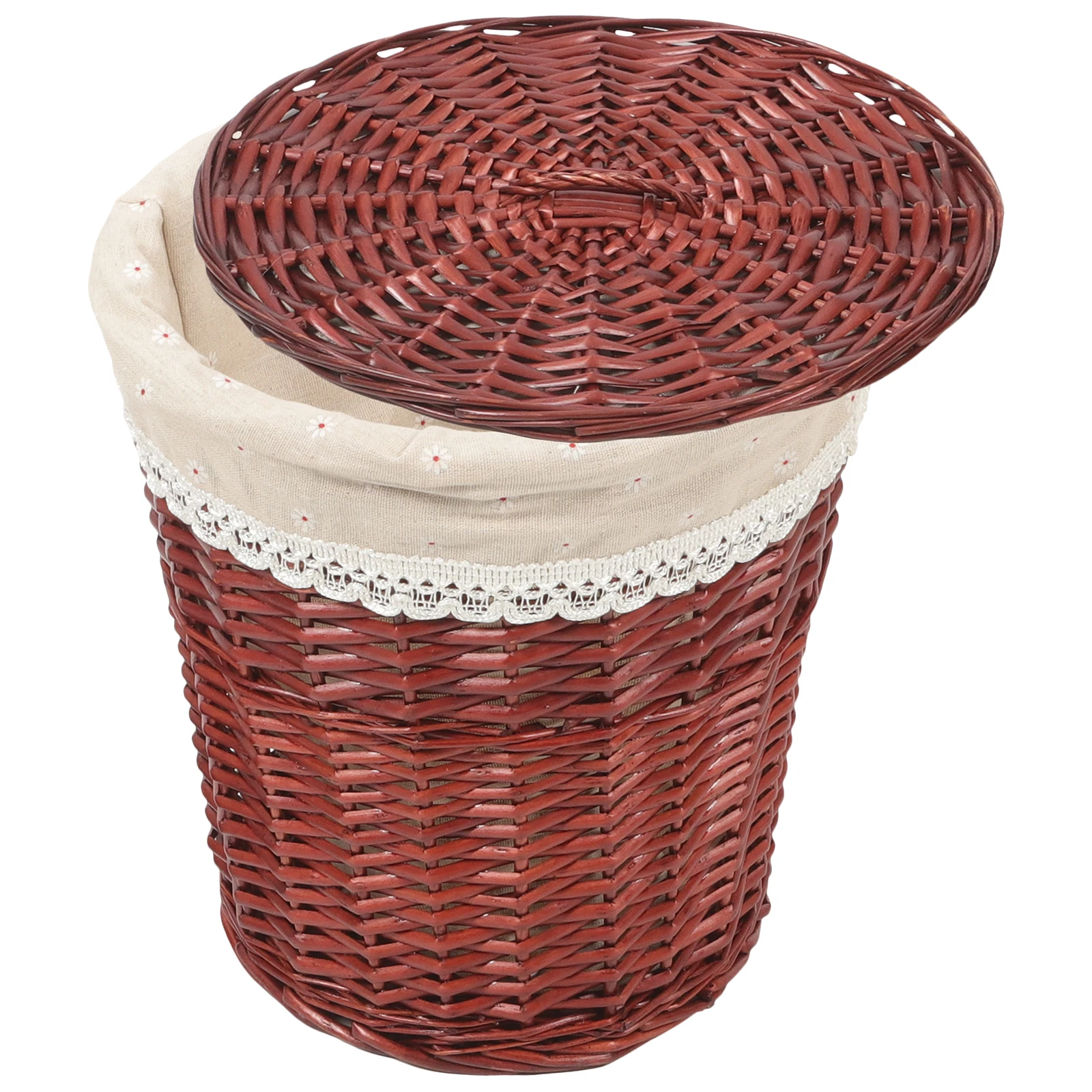 

Woven Laundry Basket Natural Material Large Capacity With Lid For Home Hotel Clothes Towels Bath Toys Sundries Storage ganizer