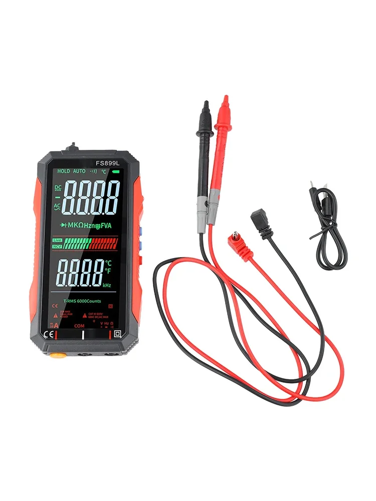 For DIY Projects Non-contact Voltage Detector Smart Digital Multimeter Outdoor Use Black Red 4.8-inch High-definition Screen