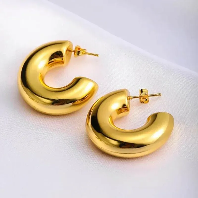 Pendientes de aro con giros circulares para mujer, aretes sencillos de temperamento, Hipérbola, Color dorado, joyería de uso diario, regalos de