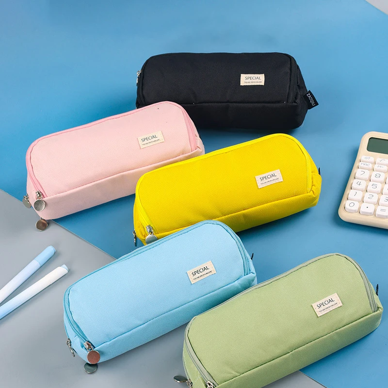 1PC Large Capacity Pencil Case 3 Compartment Multifunctional Pen Bag For Girls Boy School Student Office Stationery Organizer