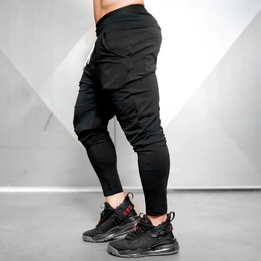 Solid Gym Sweatpants Joggers Pants Men Casual Trousers Male Fitness Sport Workout Cotton Trackpants Spring Autumn Sportswear