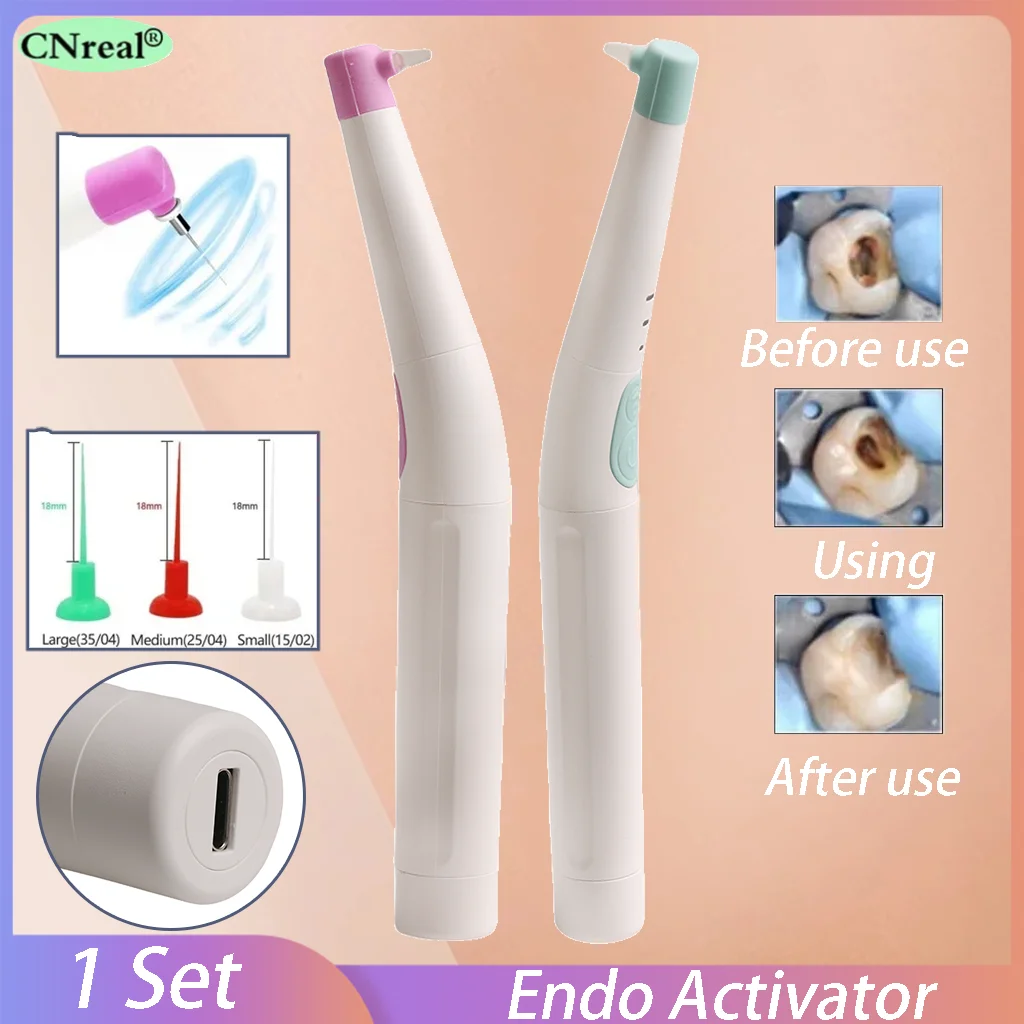 

1Set Endo Ultra Activator Dental Cleaning Sonic Irrigator LED Light For Endodontic Root Canal With 3 Speed Tips Dentistry Tools