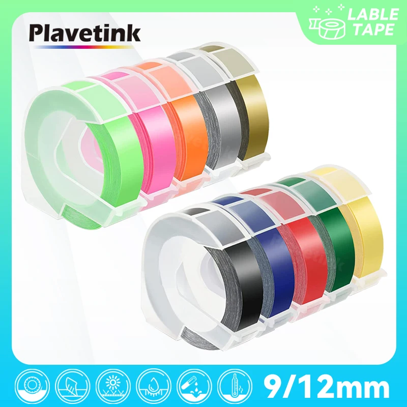 

1Pcs Multicolor Compatible for dymo 3D Embossing Tapes 9mm 521209 DIY Plastic Embossing Labels for Dymo 1540 Motex E101 Printer