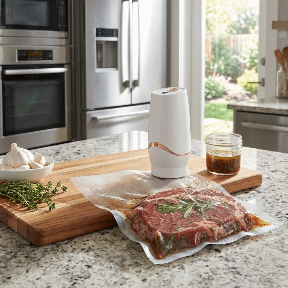 Picture 5: Wireless Electric Vacuum Sealer Pump Rechargeable Labor Saving Electric Compressed Bag Pump Handheld Space Saving