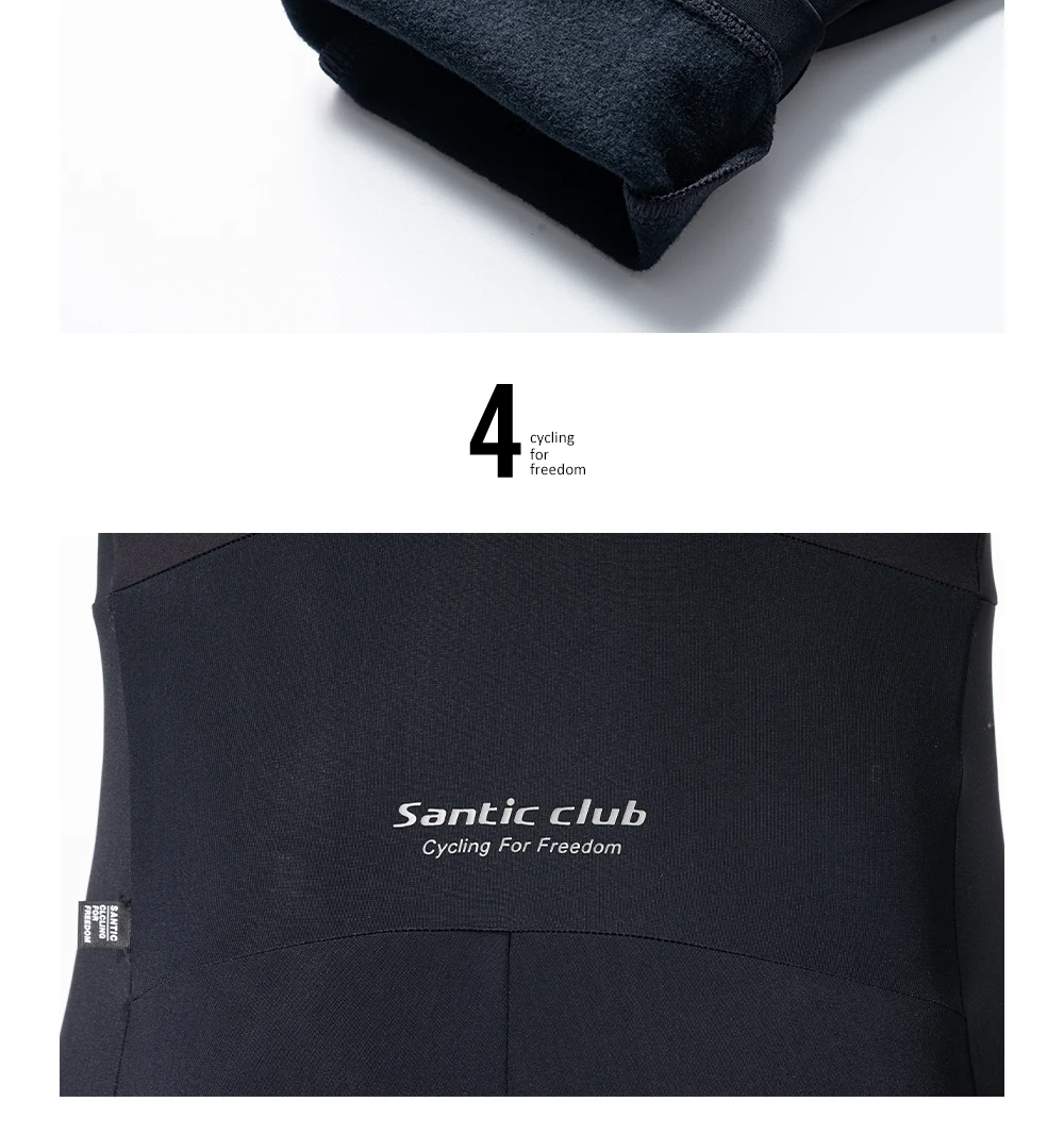 Santic Winter Radfahren Trägerhose Lange Hosen für Männer Warme Winddichte Schwamm Kissen Reflektierende Sicherheit Reiten Ausrüstung TM25C04286 – Detail 9