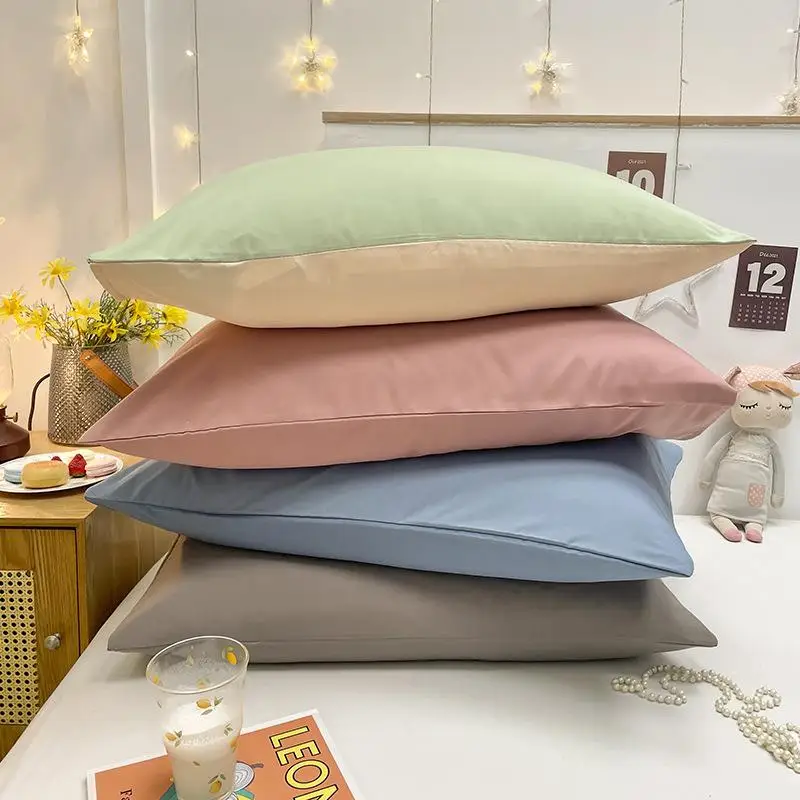 1pcs 48x74cm Simple Solid Color Pillowcase Fashion Home School Bedding Classic Bedroom Sleeping Pillow Case