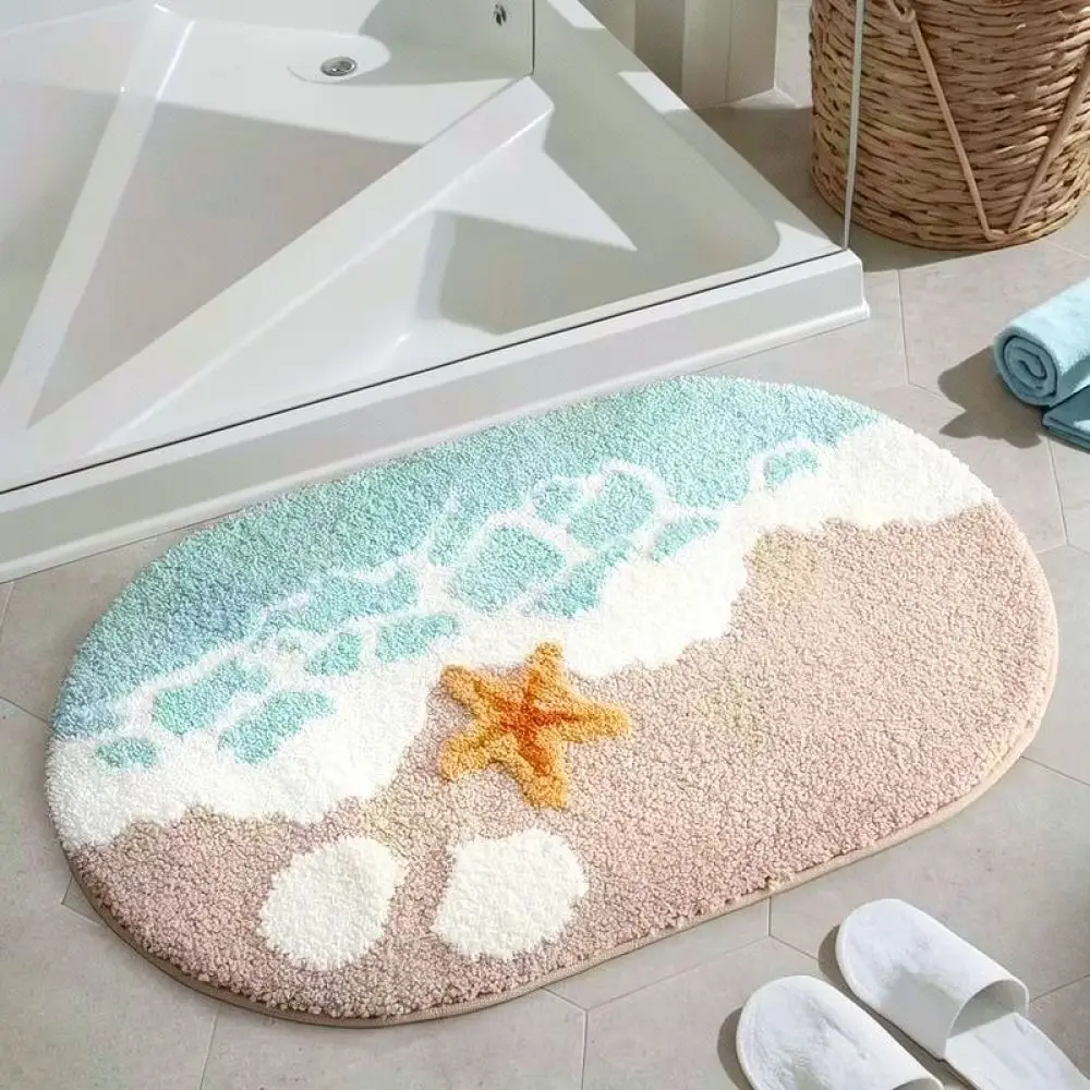 Minimalist Faux Cashmere Floor Rug Absorbent Carpet For Bathroom Entrance Kitchen Bedroom Decorative Style Mat