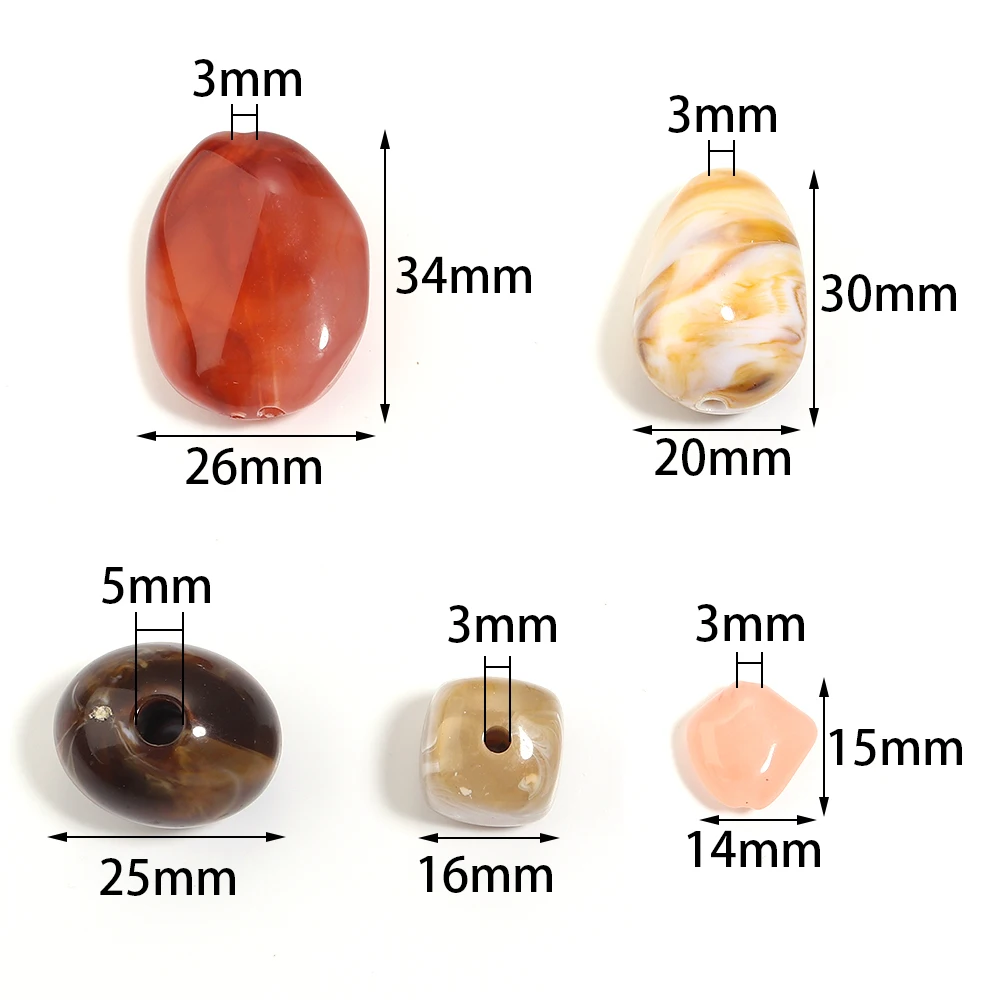 50g/lot Mixed Irregular Shape Beads Acrylic Bead Loose Spacer Beads for Jewelry Making DIY Bracelets Necklace Accessories