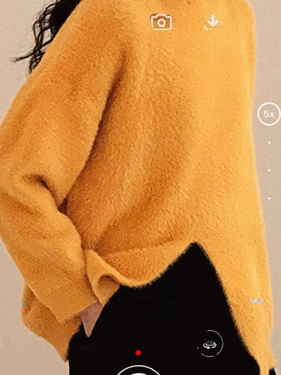 

Ультра-крашенная мягкая вязаная норковая бархатная повседневная свободная утягивающая цветная футболка Sle круглый свитер для женщин