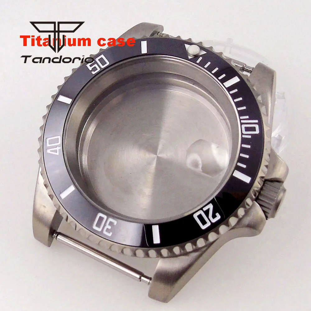 40mm Titanium Light Weight 200m Dive Watch Case Sapphire Glass Rotating Bezel Screw Crown Fit NH34 NH35 NH36 ETA2824 PT5000 Movt