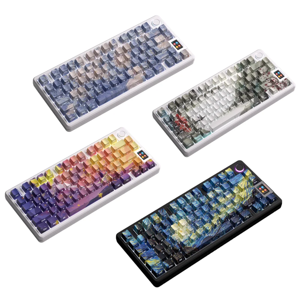 

135 Keys Translucent Keycaps Side Engraved PBT Cherry Height Five-Sided Sublimation Keycaps for Mechanical Keyboard caps