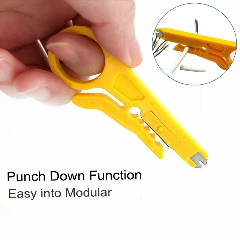 Multifunctional IDC Insertion Tool with Wire Stripper for Quick Telephone Line and Network Outlet Installation