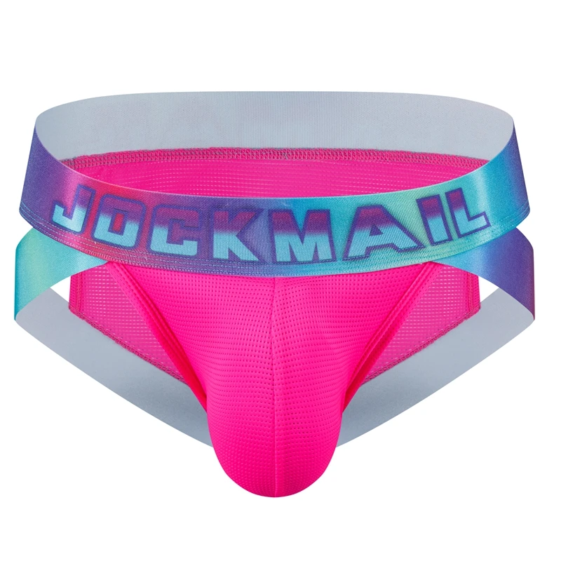 Jockmail Men Sexy Underwear Brief Hip Lift Cuecas Calzoncillos Slip Jockstrap Mesh Panties Bikini Athletic Summer Swimwear