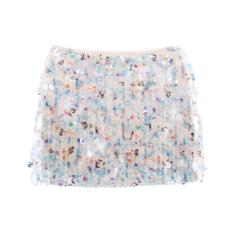 

Z Women's Faion Sequin Punk Sle Skirt Streetwear A-Line ort Skirt Polyester Fiber l Waist Summer 2025