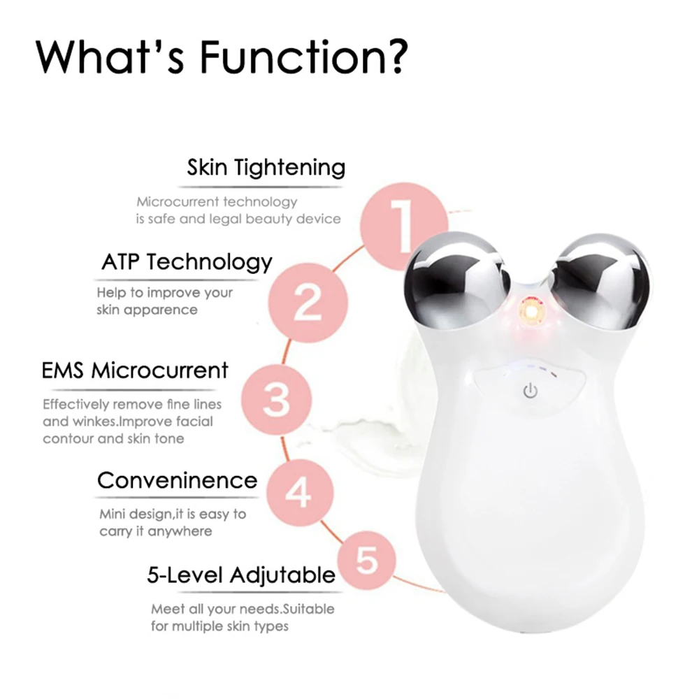 Micro-current USB MINI Facial Massager 5 Energy Muscle Frequency Current Face Lifting Beauty Instrument Facial Toning Device
