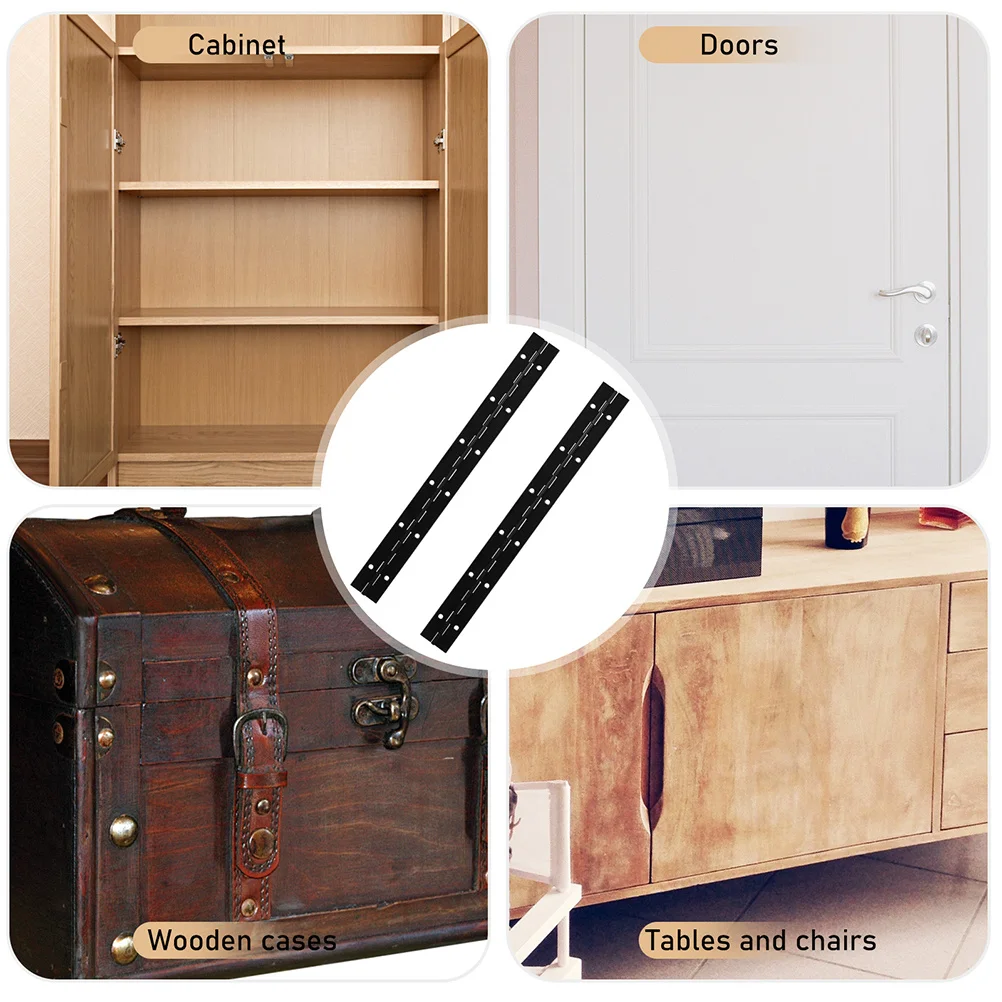 6 قطعة المفصلي الأسود غير القابل للصدأ 12 بوصة طويلة الثقيلة المفصلي البيانو المستمر لخزانة أثاث صندوق نافذة قارب التطبيقات