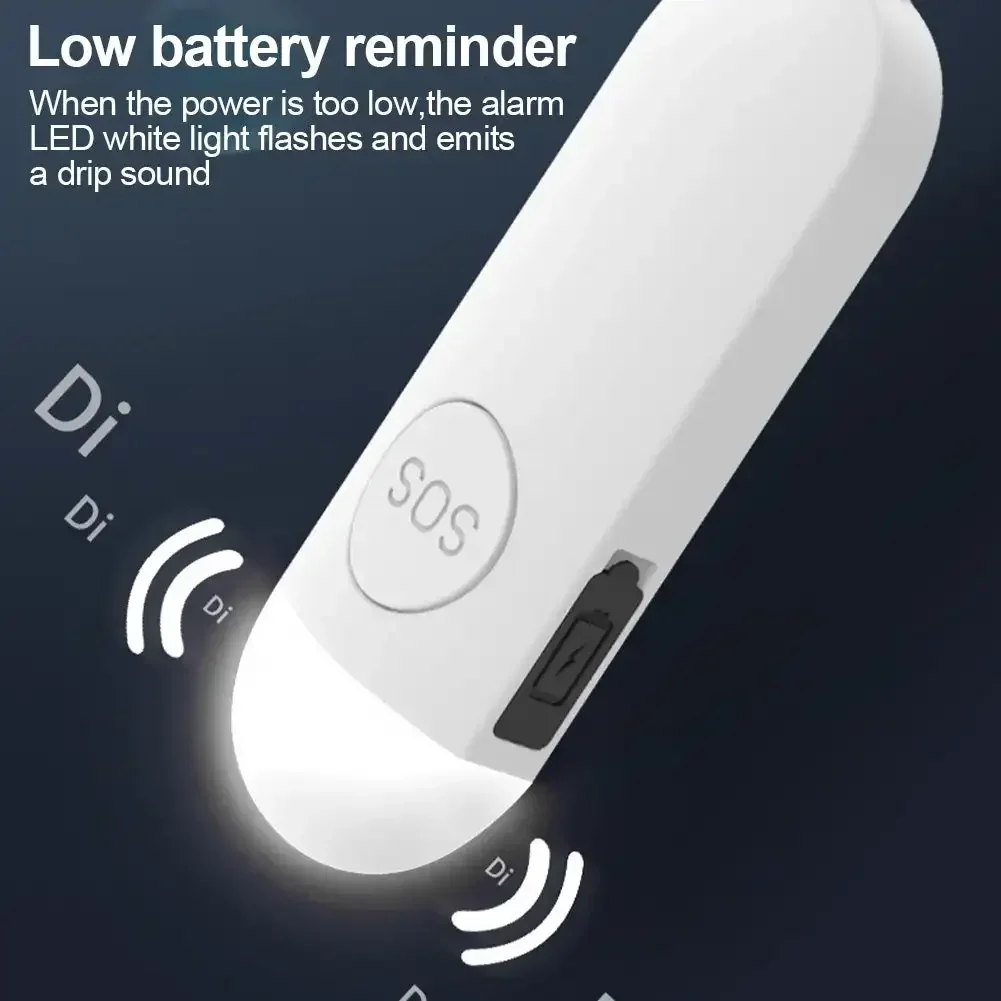 Rechargeable Kids Elderly Women Emergency SOS Personal Alarm Self Defense Keychain Panic Button Alert Device 130DB Loud Safety