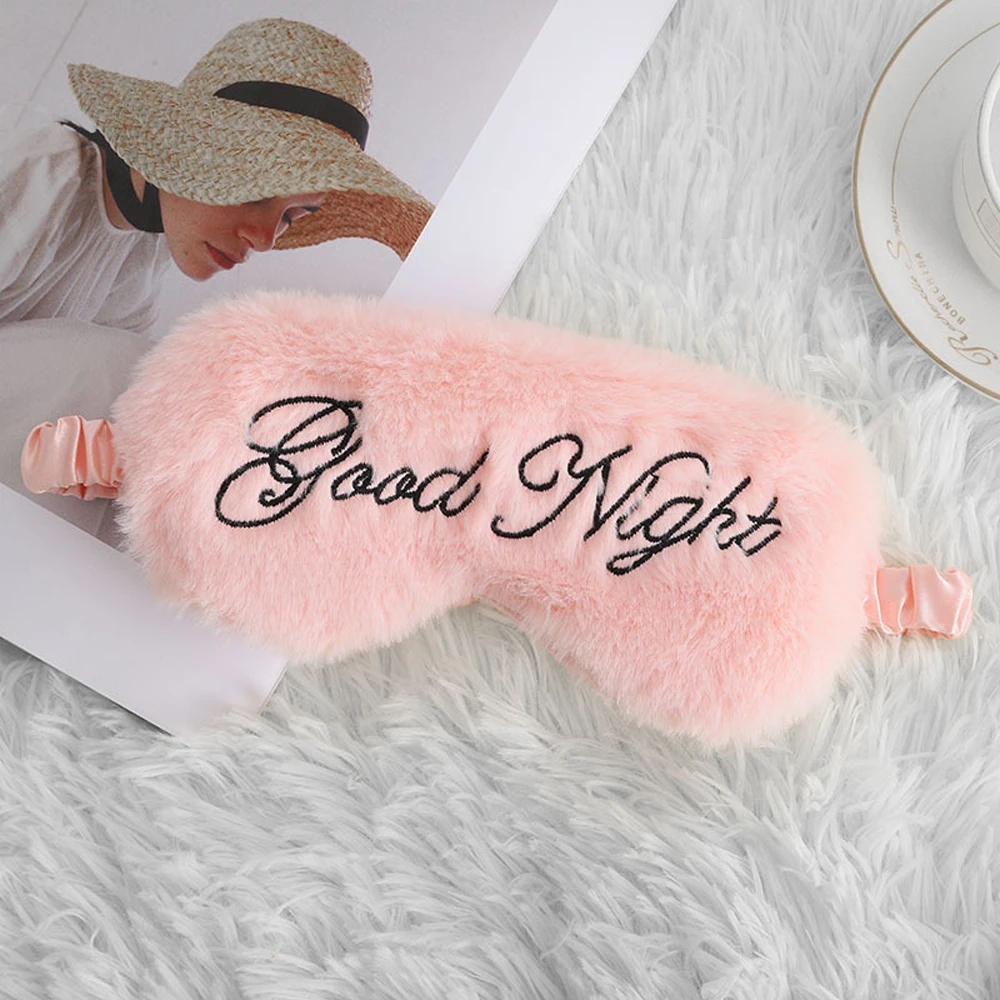 Plush Letter goodnight Sleep Eye Mask Soft and Skin-friendly Eye Covers Sleeping Blindfold for Boys Girls to Sleep Better