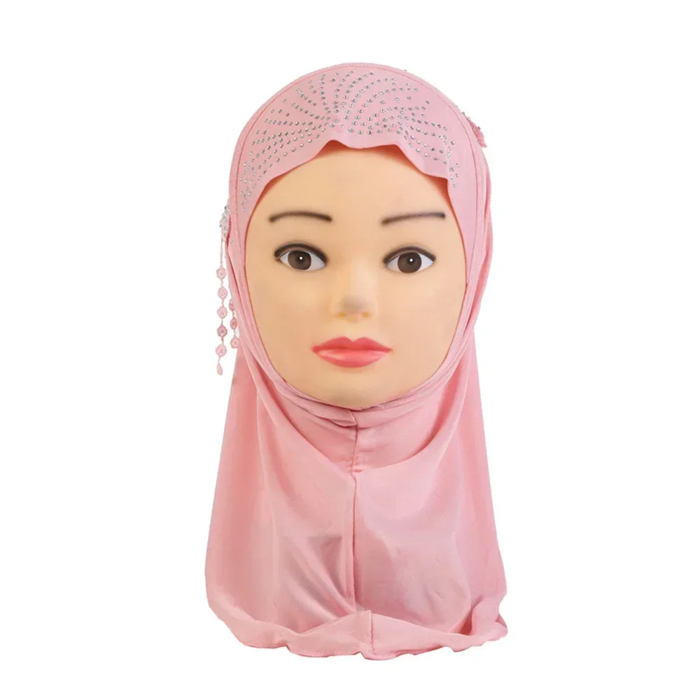 Kinder Mädchen Amira Hijab Blume Quaste 2-6 Jahre alt Ziehen auf islamischen Schal Kopf Wrap Kopftuch Turban muslimische Kinder Hut Kopfbedeckung