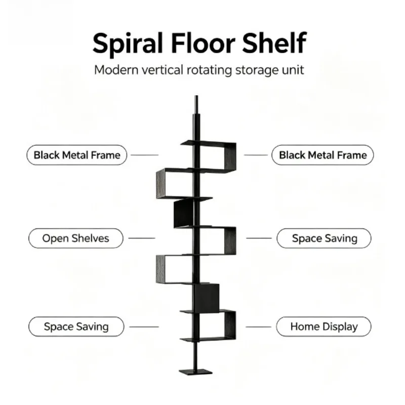 Minimalist Rotating Bookshelf Modern Storage Display Rack Entrance Home Furniture Wine Rack Accessory