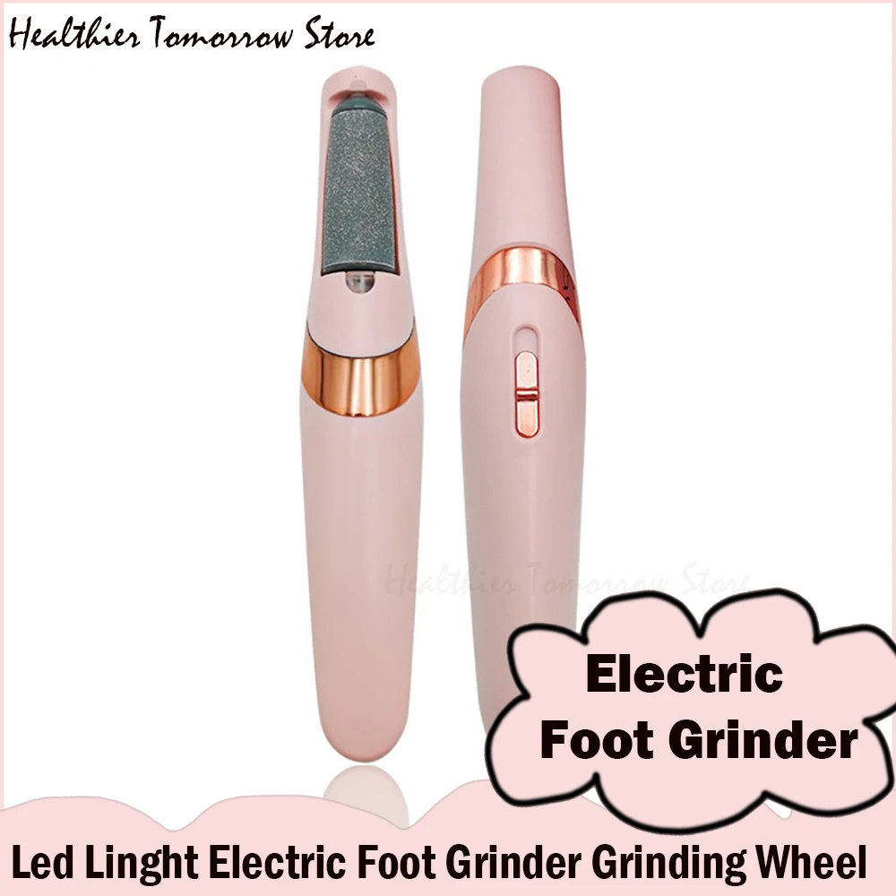 Electric Foot Grinder with Light Frosted Removable Roller Remove Dead Skin Calluses Easy to Carry Personal Health Care Tool