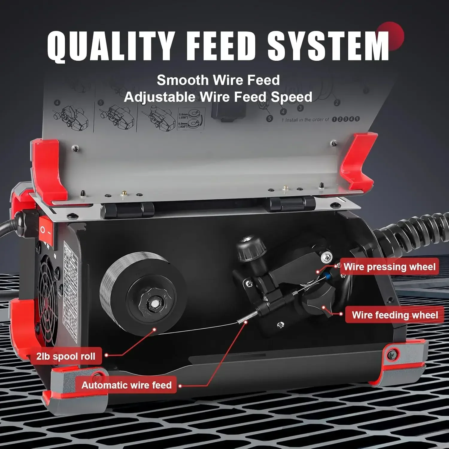 시너지 IGBT 인버터 용접기, 140Amp MIG 용접기, 플럭스 코어 MIG 용접기, 스틱 리프트 TIG, 3 인 1 용접기, 110V