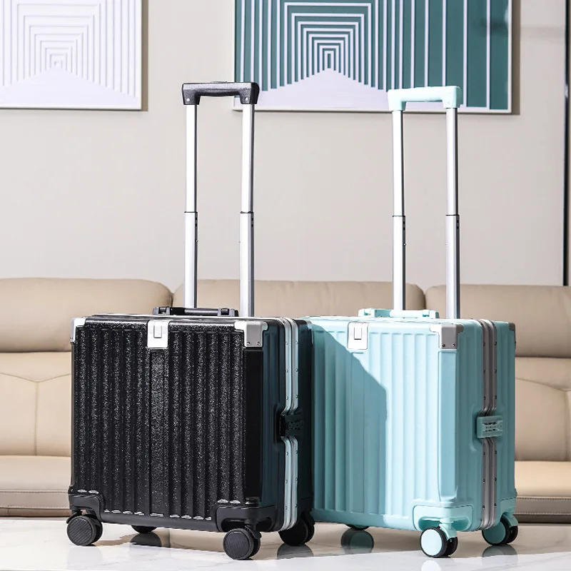 

(93) Aluminum frame suitcase 18-inch cabin suitcase high appearance can be used as a trolley suitcase password box