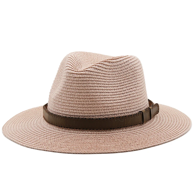 Simple Parent-child Panama Hats Lady Beach hat Women Wide Brim Straw Hat Man Summer Sun Cap  Fedora Hat 54cm 56-58cm 59-61cm