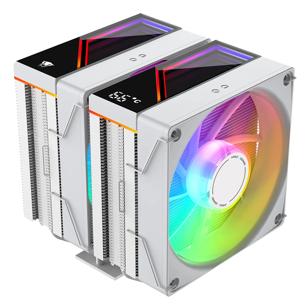 

Jungle Leopard KF620 Digital Display CPU Air-Cooling Radiator ARGB PWM Fans For Intel LGA 115X 1200 1366 1700 2011 AM4 AM5