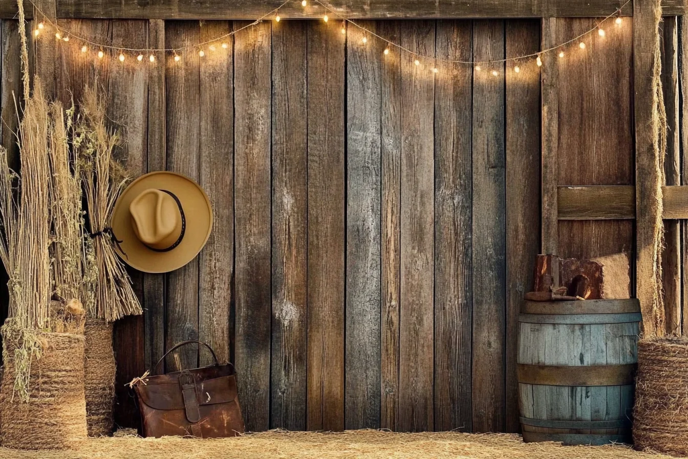 

Western Backdrop Western Cowboy Party Wild Decor Wooden House Barn Photo Background for Birthday Wedding Deco Photography Props