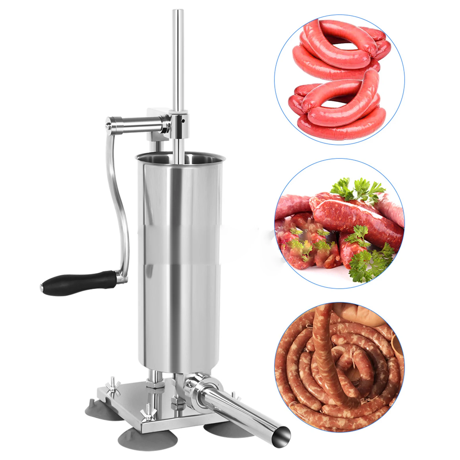 3L عمودي دليل آلة ستوفير السجق الفولاذ المقاوم للصدأ صانع السجق ملء السجق حشو أدوات اللحوم مع 4 أنابيب حشو