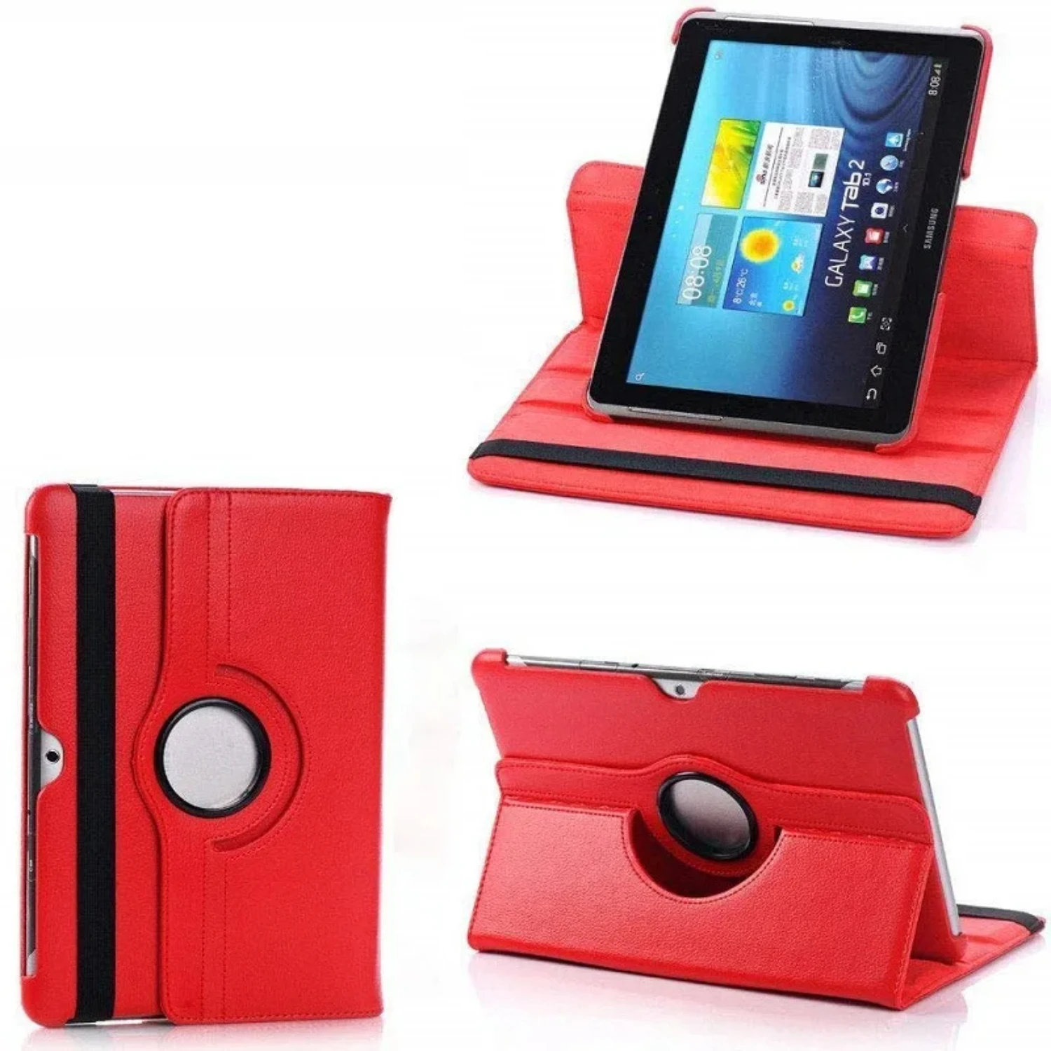 360 Degree Rotating Smart PU Leather Folio Case for Tab 2 10.1 GT P5100 P5110 P5113 Tablet, Protective Stand Cover