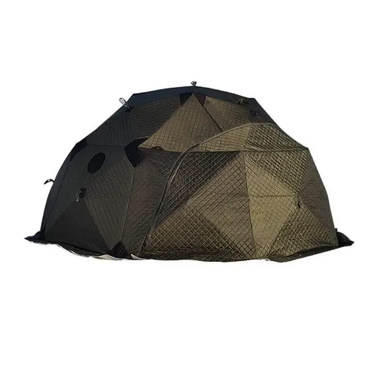 Outdoor Insulated Octagonal Large Space 3 Layers Winter Ice Fishing Round Dome Sauna Hiking Tent With Tpu Skylight tent