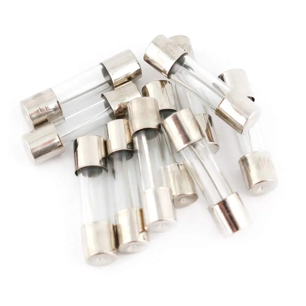 100 قطعة الصمامات الزجاجية سريعة النفخ مجموعة متنوعة 10 قيم أمبير 5x20 مللي متر 250 فولت 0.2 0.5 1 2 3 5 8 10 15 20A استبدال أنبوب النفخ السريع #4