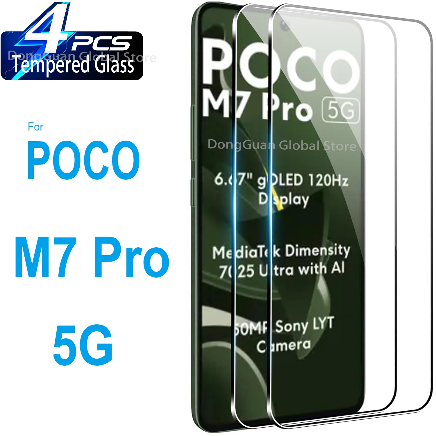 

1/2/3/4Pcs For Xiaomi POCO M7 Pro 5G Tempered Glass Screen Protector Glass Film
