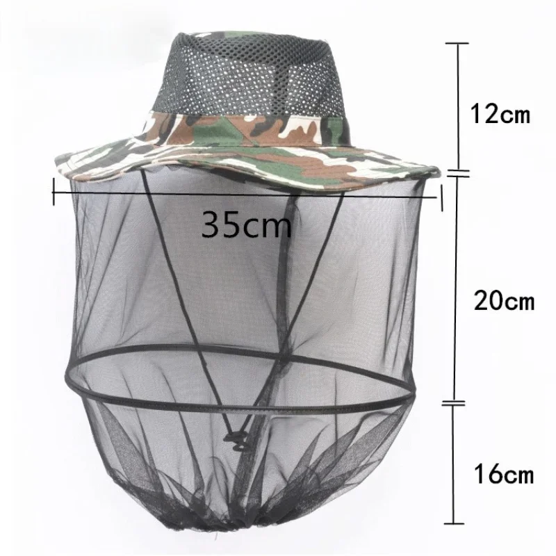 Mosquito Head Face Protector Net Hat Insect Bugs Bee Proof Mesh Hat Beekeeping Hat Outdoor Fishing Sun Cap Face Protector
