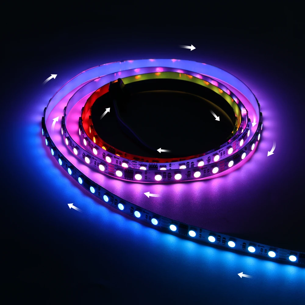 SPI RGB Pixel LED Strip Light for Room Decor DIY DC 12V/24V 60LED/m Flexible LED Tape Lights Ribbon Dream Colour WS2811 WS2813