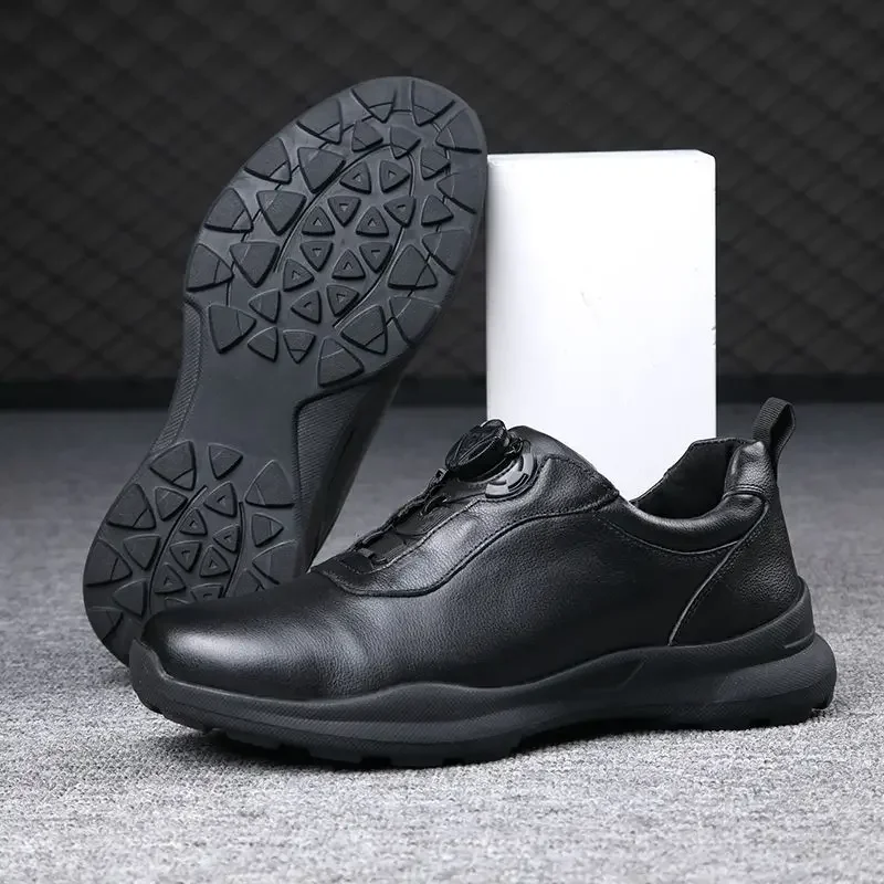 Hot Sale Golf Shoes for Men Plus Velvet Gym Shoe Men Leather Golf Training Men Quick Lacing Walking Shoes Mens