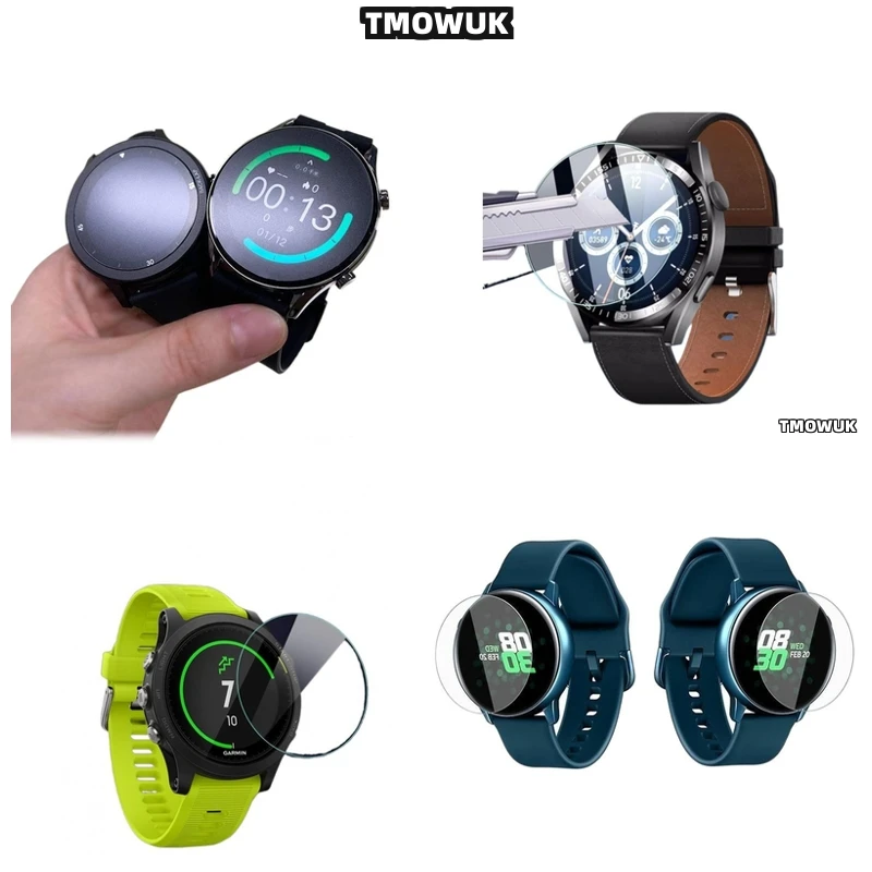 

For Garmin Fenix 6 6S 6X Pro Silver Tempered Glass Screen Protector Smart Watch HD Anti-Scratch 9H Hardness Ultra -Transparent F